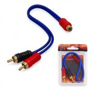 Аудио кабел WIREMAN,HQ, високо качество, разклонител на чинчове, 2RCA мъжки -1RCA женски, 0.2 метра