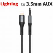 Кабел за слушалки iPhone - 3.5мм жак мъжки, YOURZ MU6, Черен