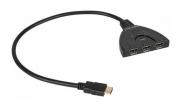 HDMI кабел, 3xHDMI(f) -> HDMI(m), 3 входа - 1изход, 0.2 ме